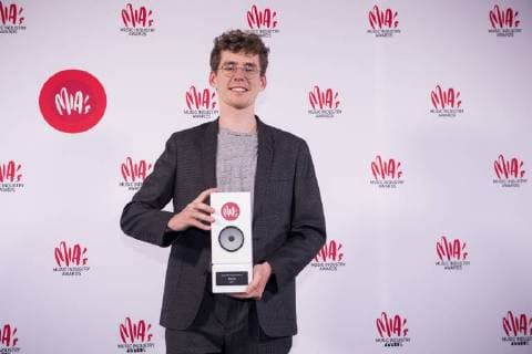 Felix De Laet of Lost frequencies with his awards at the eleventh edition of the MIA s (Music Industry Award) award show, in Brussels, Tuesday 30 January 2018. The MIA awards are handed out by the VRT and Kunstenpunt.  JASPERxJACOBS 05286818