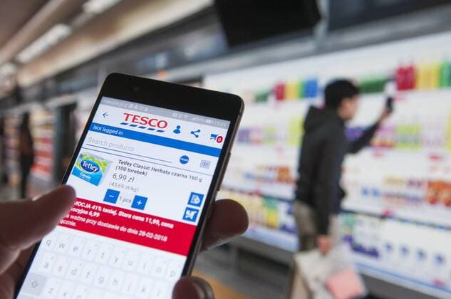 February 1, 2018 - Warsaw, Poland - The Tesco supermarket application is seen on an Android device in this photo illustration on February 1, 2018. Warsaw Poland  - ZUMAn230 20180201_zaa_n230_043 Copyright: xJaapxArriensx