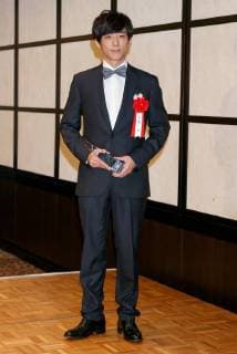 Japanese actor Issei Takahashi poses for the cameras during the Elan d Or Award ceremony on February 1, 2018, Tokyo, Japan. The award organized by the All Nippon Producers Association (ANPA) recognizes outstanding actors, movies and TV dramas.  (gxta_elandor050)