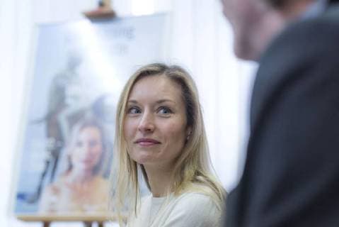 Artist model Kerstin in the retrospective of the Leipzig artist Erich Kissing from 4 February to 1 may 2018 under the title Erich Kissing and Kerstin painter and model in the Kusthalle Rostock with approximately 60 paintings by Erich Kissing a second part of the exhibition focuses on the Significance of the Leipzig model Kerstin for kissing and a number of other artists including Michael Triegel and Günter Rössler Ros Copyright: FrankxHormannx xnordlicht