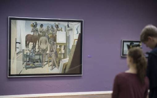 Press tour at the Kunsthalle Rostock to the retrospective of the Leipzig artist Erich Kissing from 4 February to 1 may 2018 under the title Erich Kissing and Kerstin painter and model with about 60 paintings by Erich Kissing a second part of the exhibition focuses on the importance of the Leipzig model Kerstin for kissing and a number of other artists including Michael Triegel and Günter Rössler Rostock Copyright: FrankxHormannx xnordlicht