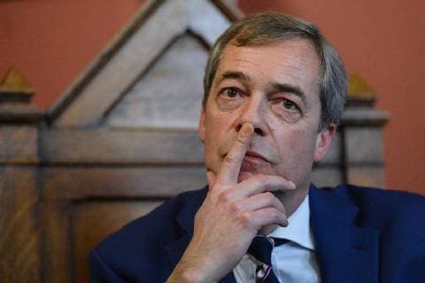 February 2, 2018 - Dublin, Ireland - Nigel Farage, a British politician and the former leader of the UK Independence Party, takes part in a Quastions and Answers meeting with students at Trinity College Historical Society on Anglo-Irish relations and the future of Europe. .On Friday, 2 February 2018, in Dublin, Ireland. Dublin Ireland  - ZUMAn230 20180202_zaa_n230_412 Copyright: xArturxWidakx