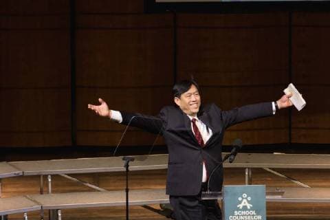 February 2, 2018 - Washington, DC, United States - Dr. Richard Wong, ASCA executive director, speaks at the 2018 School Counselor of the Year awards ceremony, at the John F. Kennedy Center for the Performing Arts in Washington, D.C., on Friday, Feb. 2, 2018. ( ) Washington United States - ZUMAn230 20180202_zaa_n230_354 Copyright: xCherissxMayx