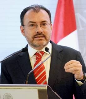 U.S.-Mexico-Canadian talks Mexican Secretary of Foreign Affairs Luis Videgaray speaks at a joint news conference with his U.S. and Canadian counterparts Rex Tillerson and Chrystia Freeland after their talks in Mexico City on Feb. 2, 2018. 
