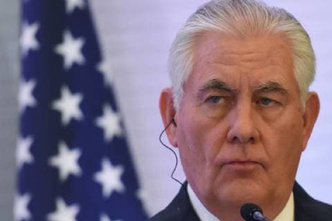 Treffen der nordamerikanischen Außenminister in Mexico City February 2, 2018 - Mexico City, Mexico, Mexico - US Secretary of State Rex Tillerson is seen speaking during a press conference of North American Foreign Ministers Meeting at Foreign Affair on February 02, 2018 in Mexico City, Mexico Mexico City Mexico  - ZUMAn230 20180202_zaa_n230_508 Copyright: xCarlosxTischlerx