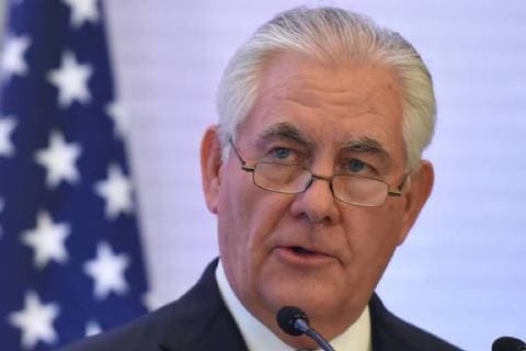 Treffen der nordamerikanischen Außenminister in Mexico City February 2, 2018 - Mexico City, Mexico, Mexico - US Secretary of State Rex Tillerson is seen speaking during a press conference of North American Foreign Ministers Meeting at Foreign Affair on February 02, 2018 in Mexico City, Mexico Mexico City Mexico  - ZUMAn230 20180202_zaa_n230_519 Copyright: xCarlosxTischlerx
