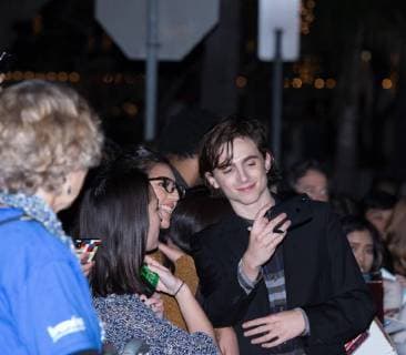 Timothee Chalamet takes selfies with fans at 33rd Santa Barbara International Film Festival Virtuosos Award at Arlington Theatre on February 3, 2018 in Santa Barbara, California USA 2018 The 33rd Santa Barbara International Film Festival Virtuosos Award at Arlington Theatre on February 3, 2018 in Santa Barbara, California  Copyright: xMSUxStudiox