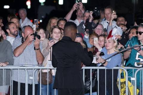 Actor John Boyega with fans at 33rd Santa Barbara International Film Festival Virtuosos Award at Arlington Theatre on February 3, 2018 in Santa Barbara, California USA 2018 The 33rd Santa Barbara International Film Festival Virtuosos Award at Arlington Theatre on February 3, 2018 in Santa Barbara, California  Copyright: xMSUxStudiox