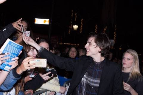 Timothee Chalamet takes selfies with fans at 33rd Santa Barbara International Film Festival Virtuosos Award at Arlington Theatre on February 3, 2018 in Santa Barbara, California USA 2018 The 33rd Santa Barbara International Film Festival Virtuosos Award at Arlington Theatre on February 3, 2018 in Santa Barbara, California  Copyright: xMSUxStudiox