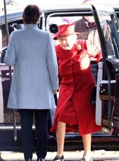HM Queen Elizabeth II attending the Sunday morning service at St Peter and St Paul church at West Newton, Norfolk, on February 4, 2018. 