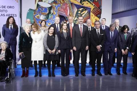 06-02-2018 Spain Queen Letizia and King Felipe during the presentation of the Golden Medals to the Fine Arts Merit at the Centre Pompidou in Malaga No Spain  Copyright: xPPE THORTONx