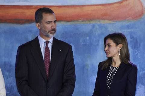 February 6, 2018 - Malaga, Andalucia, Spain - Queen Letizia of Spain, King Felipe VI of Spain attend the Gold Medals of Merit in Fine Arts 2016 ceremony at the Pompidou Center on February 06, 2018 in Malaga, Spain Malaga Spain  - ZUMAg15_ 20180206_zaf_g15_006 Copyright: xJackxAbuinx