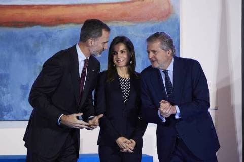 February 6, 2018 - Malaga, Andalucia, Spain - Queen Letizia of Spain, King Felipe VI of Spain attend the Gold Medals of Merit in Fine Arts 2016 ceremony at the Pompidou Center on February 06, 2018 in Malaga, Spain Malaga Spain  - ZUMAg15_ 20180206_zaf_g15_032 Copyright: xJackxAbuinx