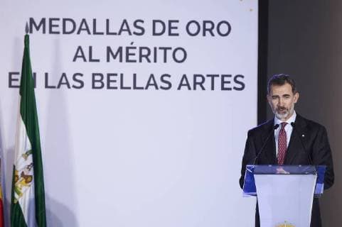 February 6, 2018 - Malaga, Andalucia, Spain - King Felipe VI of Spain attend the Gold Medals of Merit in Fine Arts 2016 ceremony at the Pompidou Center on February 06, 2018 in Malaga, Spain Malaga Spain  - ZUMAg15_ 20180206_zaf_g15_033 Copyright: xJackxAbuinx