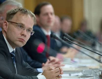 AfD-Politiker besuchen die Krim SIMFEROPOL, RUSSIA - FEBRUARY 6, 2018: Christian Blex, member of North Rhine-Westphalia s regional parliament (Landtag), member of the Alternative for Germany Party (Alternative fur Deutschland, AfD), during a meeting with members of the State Council of Russia s Republic of Crimea; a delegation of ten members of regional parliaments of three German states - North Rhine-Westphalia, Berlin and Baden-Wurttemberg - have arrived in Crimea. Sergei Malgavko TASS  TS072853