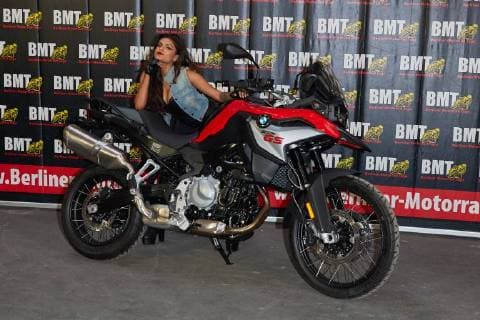 Model Shirin Jacob with a BMW press day to the coming Berlin motorcycle days BMT from 09 11 February 2018 at the station Berlin 08 02 2018 Berlin motorcycle days BMT