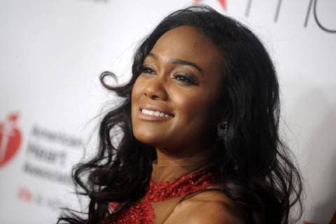 Tatyana Ali red fashion show dress collection at the 2018 during New York Fashion Week in the Hammerstein Ballroom New York 08 02 2018 Foto:xD.xVanxTinex xFuturexImage