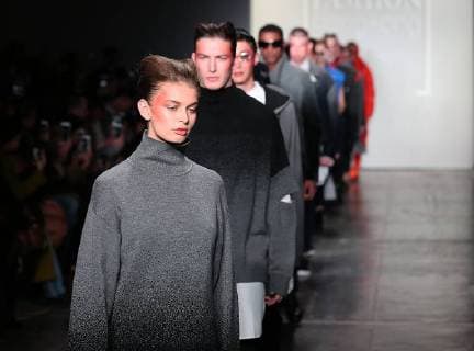 (180209) -- NEW YORK, Feb. 9, 2018 -- Models present creations of Hong Kong label of HARRISON WONG during New York Fashion Week 2018 in New York, the United States, on Feb. 9, 2018. Three Hong Kong fashion labels showcased their creations here on Friday. ) U.S.-NEW YORK-FASHION WEEK-FASHION HONG KONG WuxRong 