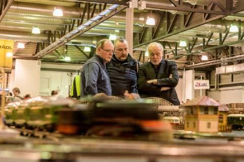 Chemnitz 20180209 Dresden at the Messe Dresden found the 14 model railroad experience instead of this is by the model railway Club Pirna headed right is Hagen von Ortloff the moderator of railway Romatik Copyright: xKunz Eibner-Pressefotox EP_Kunz
