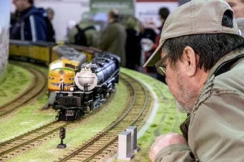Chemnitz 20180209 Dresden at the Messe Dresden found the 14 model railroad experience instead of this is by the model railway Club Pirna directed marvel at a model of the big boys of the largest steam locomotives ever built Copyright: xKunz Eibner-Pressefotox EP_Kunz