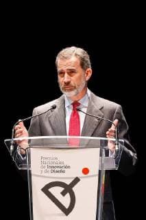 Spain s King Felipe VI delivers his speech during the 2017 Design and Innovation Awards handover ceremony in Madrid, Spain, 12 February 2018. The Design and Innovation Awards are given by Spanish Economy, Industry and Competitiveness Ministry. Royal Couple chairs Design and Innovation Awards ceremony !ACHTUNG: NUR REDAKTIONELLE NUTZUNG!  Copyright: xEmilioxNaranjox GRAF9738 20180212-636540399580588864