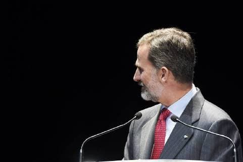 February 12, 2018 - Mostoles, Madrid, Spain - King Felipe VI of Spain attend Delivery of the National Innovation and Design Awards 2017 at Teatro del Bosque on February 12, 2018 in Mostoles, Spain Mostoles Spain  - ZUMAg15_ 20180212_zaf_g15_027 Copyright: xJackxAbuinx