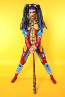 GEEK ART Bodypainting meets SciFi fantasy and more Hulk vs Iron Quinn photoshoot with model Sarah as iron Quinn in the Photo Studio of Schubert Niedernwöhren 13 02 2018 a project of photographer Tschiponnique skupin and the Bodypainters and Transformakers Enrico flax Foto:xT.xSkupin,xB.xSchubertx xFuturexImage