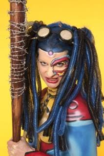 GEEK ART Bodypainting meets SciFi fantasy and more Hulk vs Iron Quinn photoshoot with model Sarah as iron Quinn in the Photo Studio of Schubert Niedernwöhren 13 02 2018 a project of photographer Tschiponnique skupin and the Bodypainters and Transformakers Enrico flax Foto:xT.xSkupin,xB.xSchubertx xFuturexImage