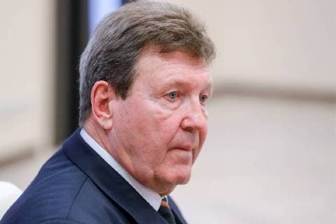 MOSCOW REGION, RUSSIA â€“ FEBRUARY 14, 2018: Nikolai Izosimov, head of Aeroflot s flight training division in Moscow and winner of the Mentor of the Year award, looks on at a meeting of Russian President Vladimir Putin with Best Mentoring Practices contest winners at Novo-Ogaryovo residence. Mikhail Metzel TASS  TS073D0E