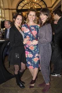 Maike Bremen Jessica Boehrs and guest at the ceremony of the blue flower award 2018 in the restaurant Grosz Berlin 14 02 2018 Foto:xK.xWernerx xFuturexImage