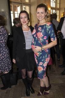 Maike von Bremen and Jessica Boehrs at the ceremony of the blue flower award 2018 in the restaurant Grosz Berlin 14 02 2018 Foto:xK.xWernerx xFuturexImage