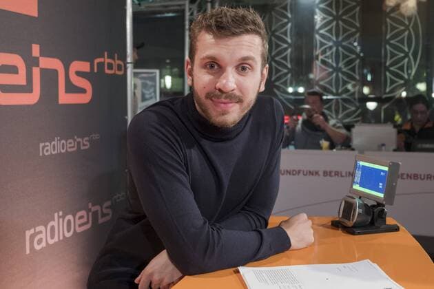 Actor Hains for the RadioEins Berlinale of nighttalk from the XXLounge on the occasion of the 68 Berlin International Film Festival 68 Berlin International Film Festival