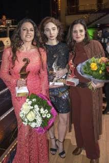 Christine Neubauer Matilda de Angelis and Elisabeth Lanz in the Notte delle Stelle, Premio BACCO 2018, during the Berlinale 2018 in the Hotel Maritim Berlin 16 02 2018 Foto:xK.xWernerx xFuturexImage