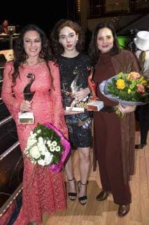 Christine Neubauer Matilda de Angelis and Elisabeth Lanz in the Notte delle Stelle, Premio BACCO 2018, during the Berlinale 2018 in the Hotel Maritim Berlin 16 02 2018 Foto:xK.xWernerx xFuturexImage