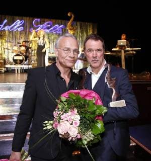 Prize winner Klaus J Behrendt Sebastian Koch at Notte delle Stelle 2018 in the MARITIM Hotel Berlin