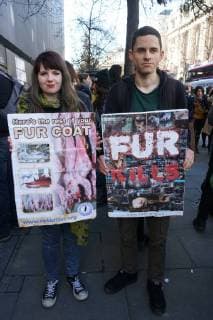 Hundreds of animal activists protest at London Fashion Week against the cruelty of fur in fashion. FEBRUARY 17th 2018  SLIx18269