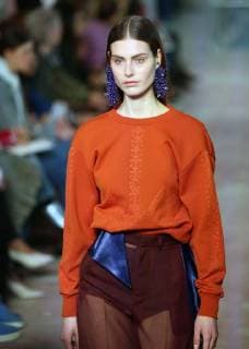February 17, 2018 - London, United Kingdom - TOGA - Catwalk - LFW February 2018. A model walk the runway at the TOGA show during London Fashion Week February 2018 at BFC Show Space. London United Kingdom - ZUMAs197 20180217_zaa_s197_043 Copyright: xRahmanxHassanix xSopaxImagesx