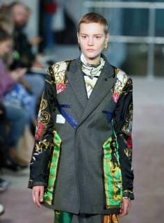 February 17, 2018 - London, United Kingdom - TOGA - Catwalk - LFW February 2018. A model walk the runway at the TOGA show during London Fashion Week February 2018 at BFC Show Space. London United Kingdom - ZUMAs197 20180217_zaa_s197_021 Copyright: xRahmanxHassanix xSopaxImagesx