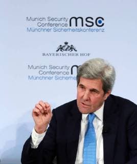 Themen der Woche (180218) -- MUNICH, Feb. 18, 2018 -- Former U.S. Secretary of State John Kerry speaks during the 54th Munich Security Conference in Munich, Germany, on Feb. 18, 2018. The 54th Munich Security Conference (MSC) closed on Sunday, leaving a lot more work ahead in addressing global security issues. ) (swt) GERMANY-MUNICH-MSC-CLOSING LuoxHuanhuan 