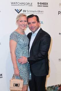 Andrea Muehlbauer with partner Falk Raudies inhorgenta award Munich 2018 in the postal Palace in Munich on 18 02 2018