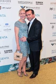 Andrea Muehlbauer with partner Falk Raudies inhorgenta award Munich 2018 in the postal Palace in Munich on 18 02 2018