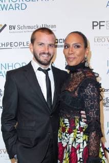 Barbara Becker with friend Juan López Salaberry inhorgenta award Munich 2018 in the postal Palace in Munich on 18 02 2018
