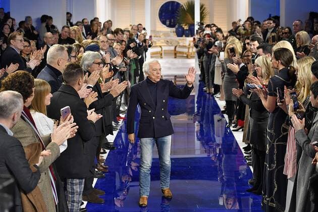 . 13 02 2018. New york, United States. Designer Ralph Lauren at the end of his show at New York Fashion Week for Autumn Winter 2018n  xi-Imagesx IIM-16995-0287