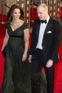 February 18, 2018 - London, London, UK - Pregnant Duchess of Cambridge and the Duke of Cambridge arrives on the red carpet for the EE British Academy Film Awards 2018, held at the Royal Albert Hall. London UK  - ZUMAt138 20180218_zap_t138_001 Copyright: xRayxTangx