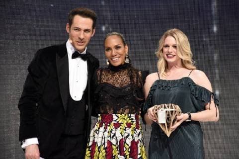 Alexander Mazza Barbara Becker and winners smart connected watch of the year company Tag Heuer at the ceremony of the 2 inhorgenta award 2018 in the postal Palace Munich 18 02 2018 Foto:xP.xSchönbergerx xFuturexImage