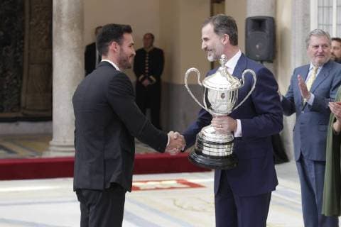 Los Reyes Felipe y Letizia junto a los Reyes emeritos Juan Carlos y Sofia entregan los Premios Nacionales del Deporte The Kings of Spain deliver the Nacional Sport Awards Jose Luis Cuesta (261 Cordon Press) 