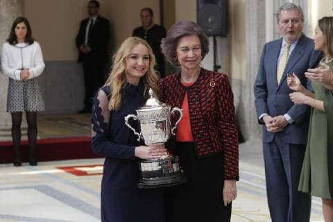 Los Reyes Felipe y Letizia junto a los Reyes emeritos Juan Carlos y Sofia entregan los Premios Nacionales del Deporte The Kings of Spain deliver the Nacional Sport Awards Jose Luis Cuesta (261 Cordon Press) Sarai Gascon 
