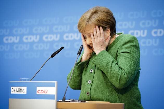 Bundeskanzlerin Angela Merkel, CDU, spricht im Rahmen einer Pressekonferenz. Merkel hat Annegret Kramp-Karrenbauer als kuenftige CDU-Generalsekretaerin vorgeschlagen. 19.02.2018, Berlin. Berlin Deutschland *** German Chancellor Angela Merkel CDU speaks during a press conference of Merkel has Annegret Kramp Karrenbauer as the future CDU General Secretary proposed 19 02 2018 Berlin Berlin Germany Copyright: xIngaxKjer photothek.netx