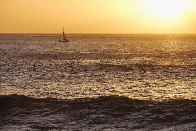 Sailing boat on the sea in the evening light Atlantic La Gomera Canary Islands Canaries Spain Europe Copyright: imageBROKER/MartinxSiepmann ibxman04643065.jpg