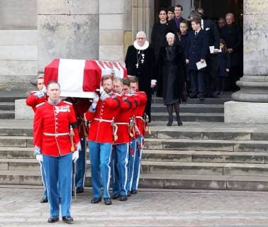 Themen der Woche Bilder des Tages 20-02-2018 Denmark Funeral of Prince Henrik at Christiansborg palace church in Copenhagen. Queen Margrethe Princess Mary and Prince Frederik and Prince Christian and Princess Isabella and Prince Vincent and Princess Josephine.  Copyright: xPPE NIEBOERx
